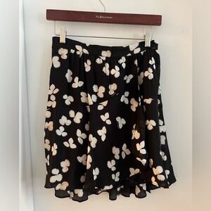 The Kooples Black Floral Ruffled Mini Skirt